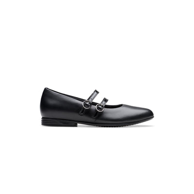 Girls- Finja Bar Youth. Black Leather